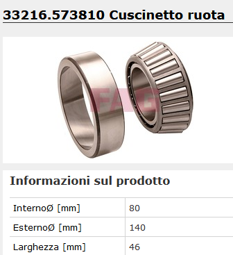 33216.573810 Cuscinetto ruota